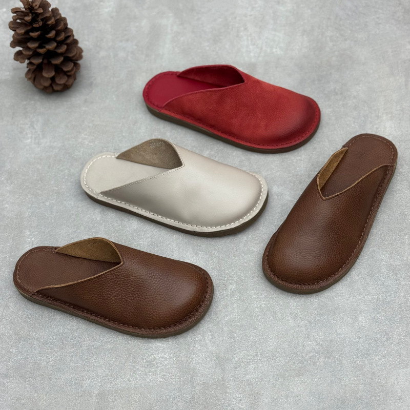 Slip On Mule Flat - Handmade Genuine Leather Mules Women 2025
