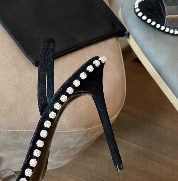Mùa Hè Bé Gái Hồng Đen Trắng T - đánh giá và giá Clear Strap Heel