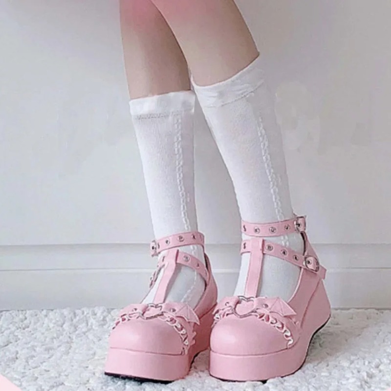 New Sweet Heart Buckle Wedges  - đánh giá và giá Shoes Women Pumps