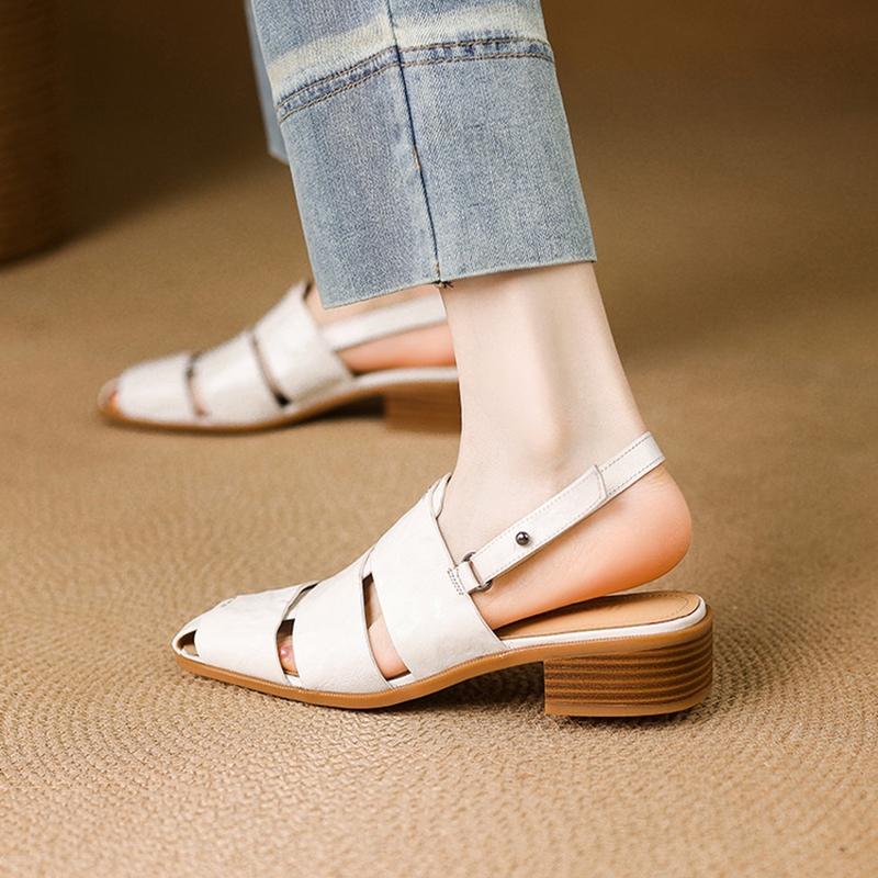 NEW Summer Women Sandals Genui - đánh giá và giá Square Toe Mule