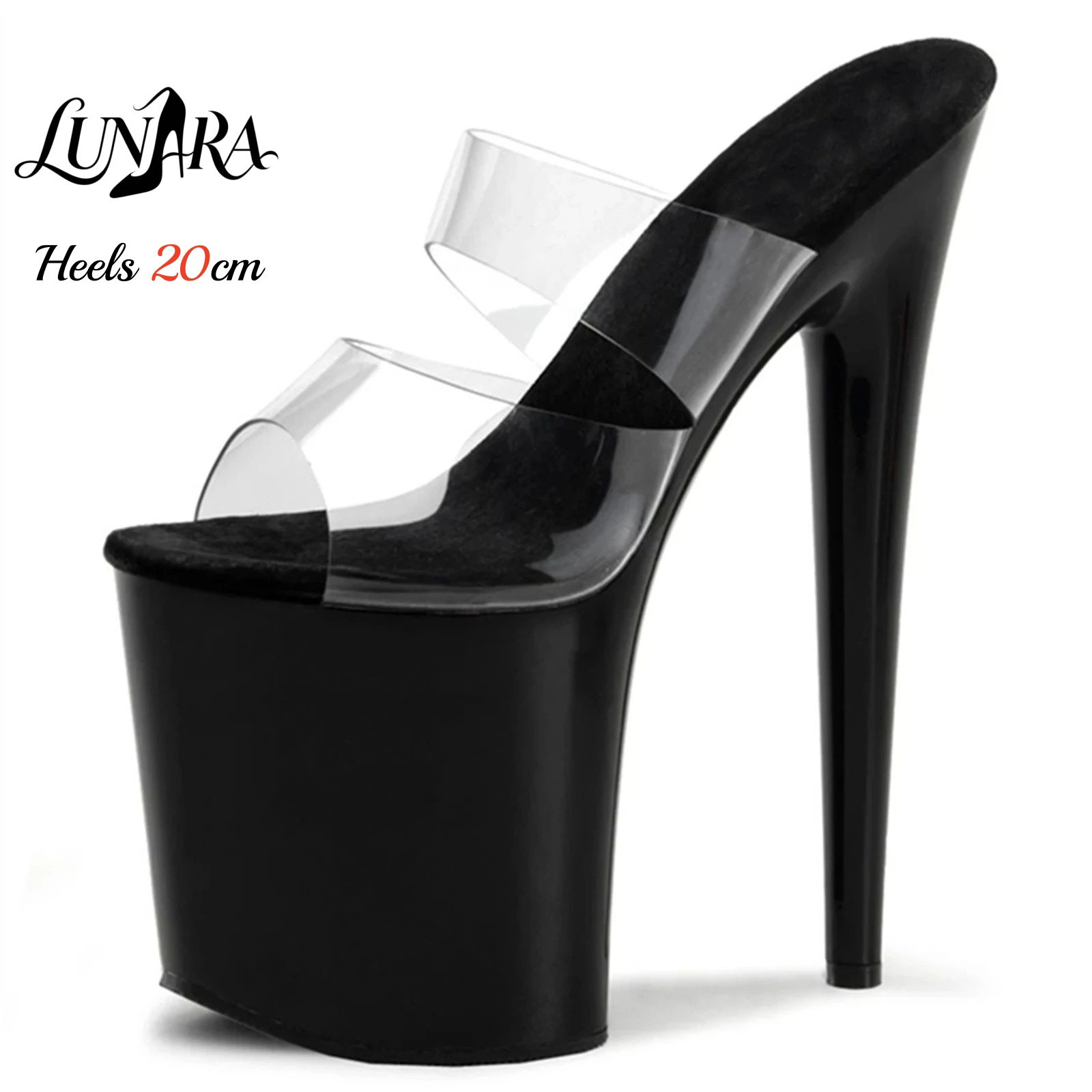 20cm Clear PVC Strappy Ultra H - đánh giá và giá Clear Strap Heel