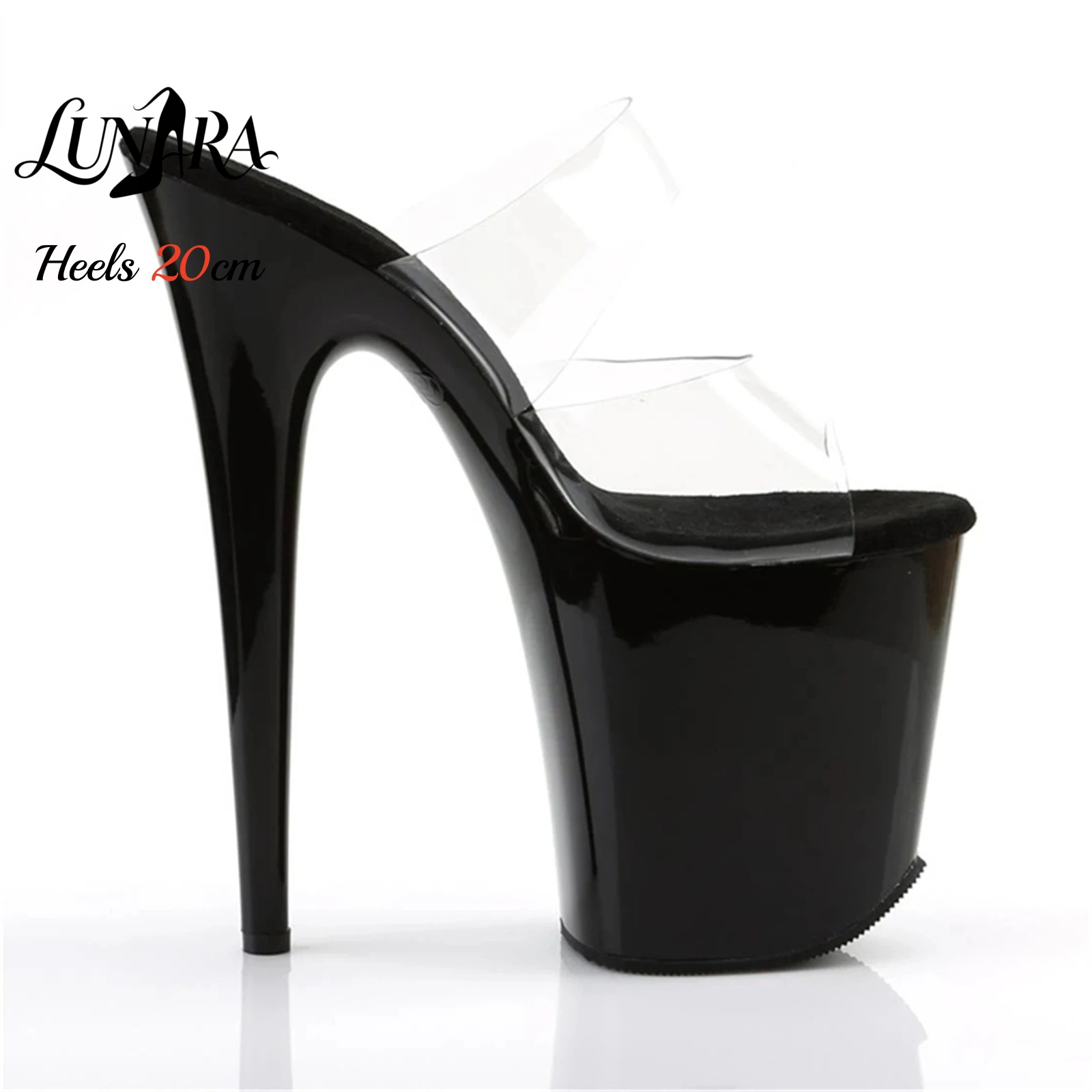 20cm Clear PVC Strappy Ultra H - đánh giá và giá Clear Strap Heel
