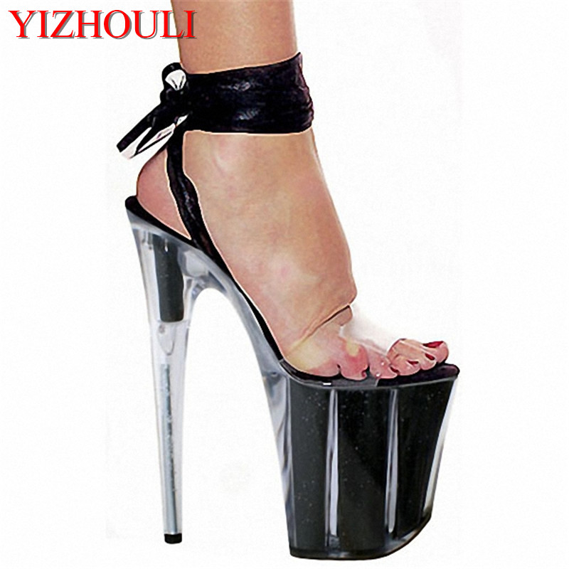20 cm sexy stiletto heels, sat - đánh giá và giá Clear Strap Heel
