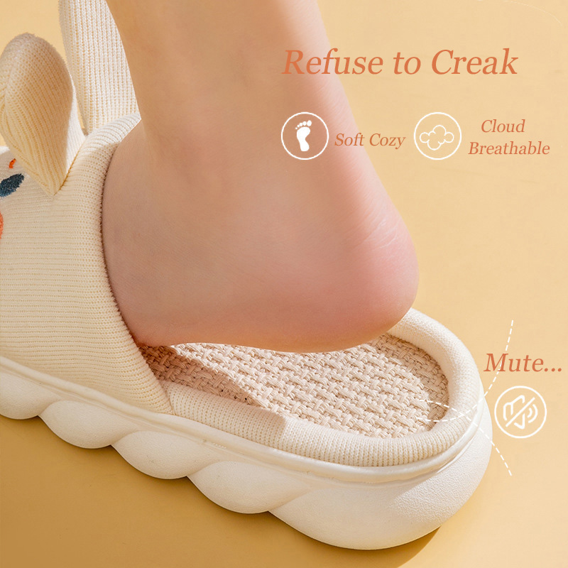 Nhà Lót Trơn Nữ Chú Thỏ Dễ Thư - đánh giá và giá Women Shoes Black