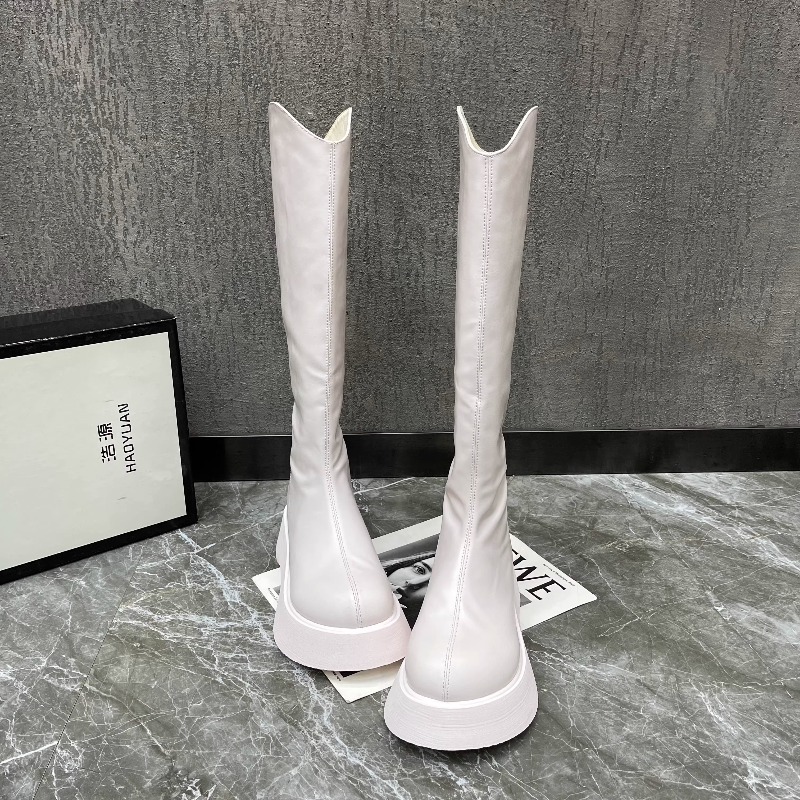 Women's New Simple Solid Color - đánh giá và giá High Knee Heel Boots