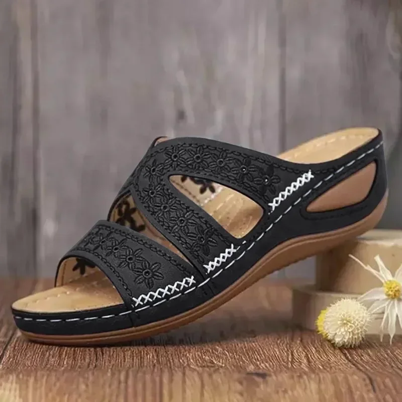 2024 Summer Women Wedge Sandal - đánh giá và giá Women Shoes Black
