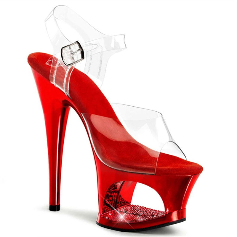 Pink Hollow Out Platform Stile - đánh giá và giá Clear Strap Heel