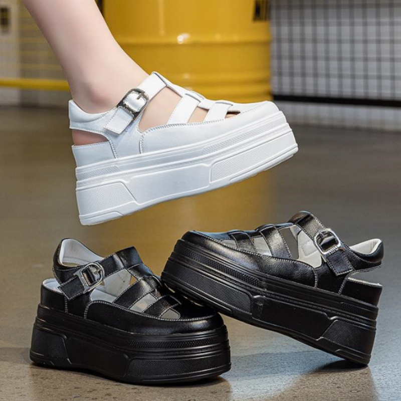 8.5cm Hollow Full Cow Genuine  - đánh giá và giá Women Shoes Sneakers
