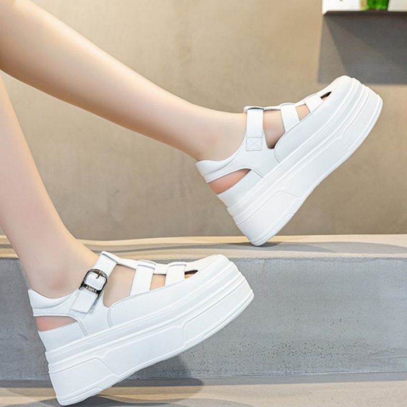 8.5cm Hollow Full Cow Genuine  - đánh giá và giá Women Shoes Sneakers