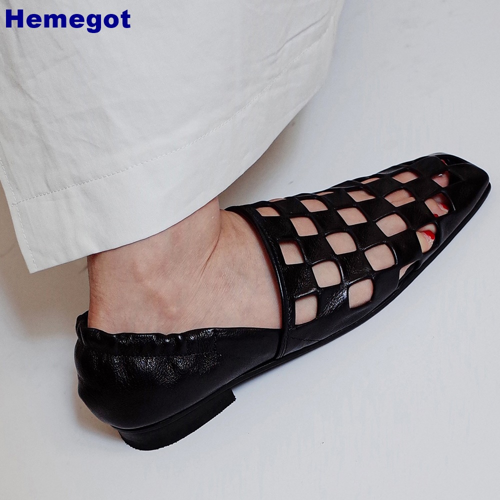 Women Black Caged Flat Sandals - đánh giá và giá Mule Slip On