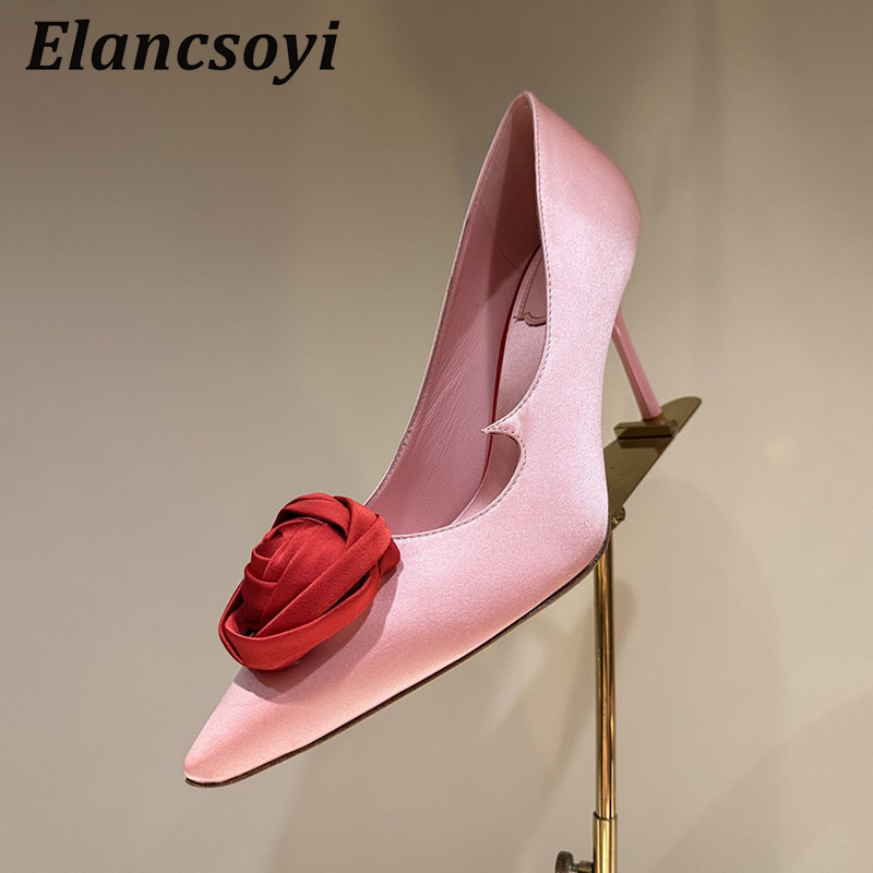 Rose Flower Decor High Heel Wo - đánh giá và giá Women Shoes Logo