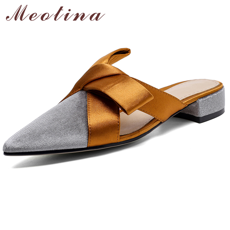 Meotina Đế Bằng Mũi Nhọn Con L - đánh giá và giá Slip On Mule Flat