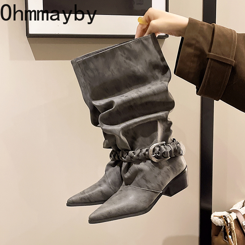 Vintage Slouch Women Western K - đánh giá và giá High Knee Heel Boots