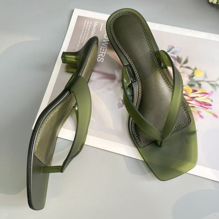 Korean Muted Tone Olive Green  - đánh giá và giá Square Toe Mule