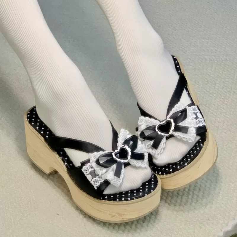 Sweet Bow Wood Grain Thick Bot - đánh giá và giá Square Toe Mule