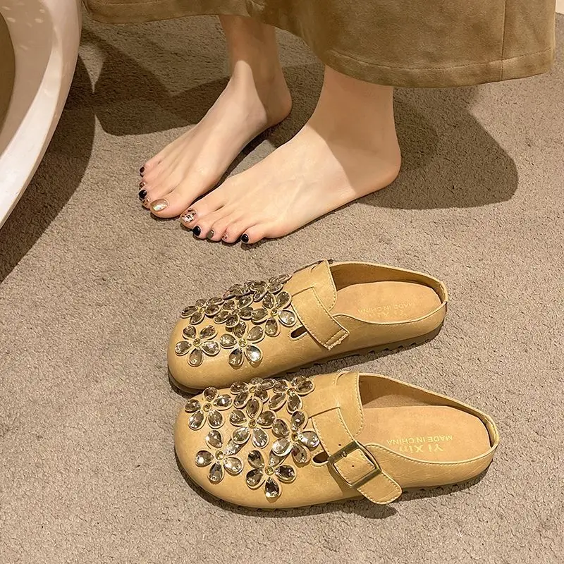 Women's Floral Rhinestone Buck - đánh giá và giá Slip On Mule Flat