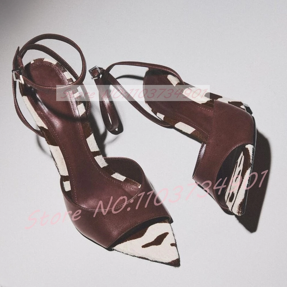 Zebra-Print Horsehair Wedge Sa - đánh giá và giá Clear Strap Heel