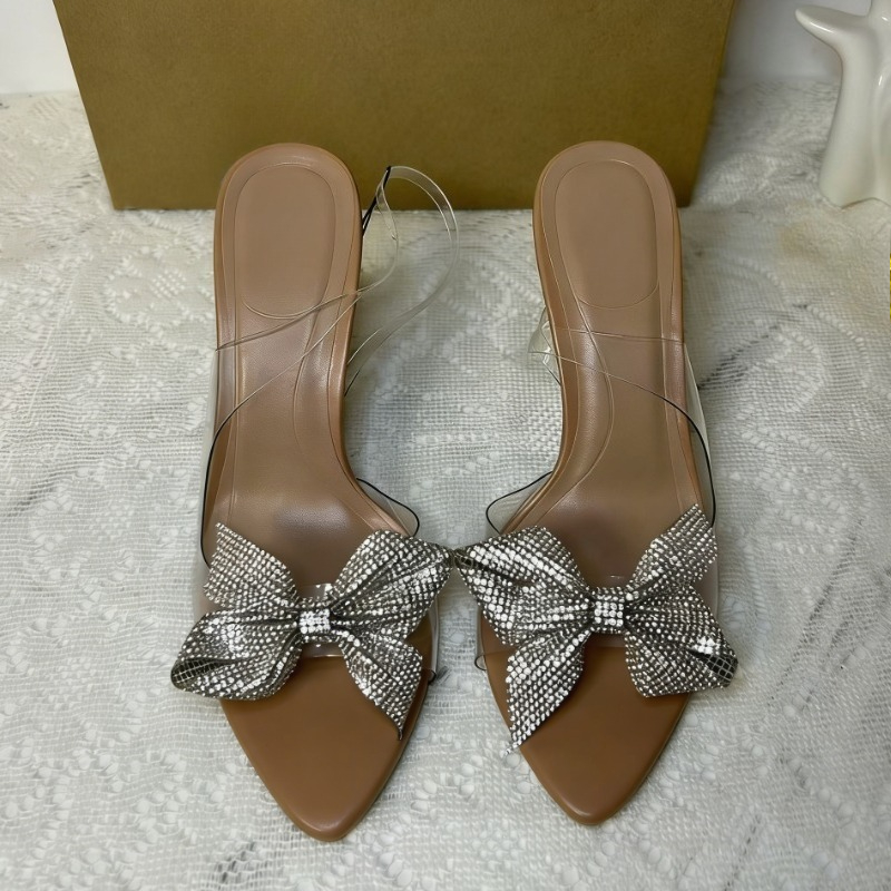 Clear PVC Rhinestone Bow Heels - đánh giá và giá Clear Strap Heel