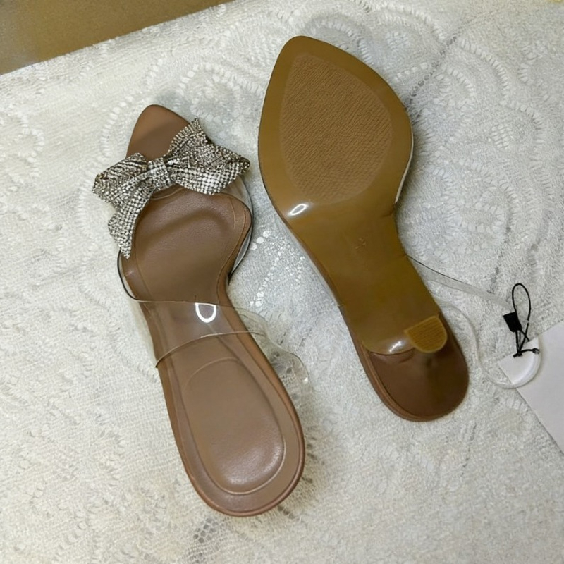 Clear PVC Rhinestone Bow Heels - đánh giá và giá Clear Strap Heel