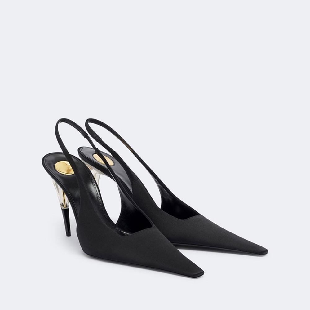 Women Satin Pointed‑Toe Stilet - đánh giá và giá Clear Strap Heel