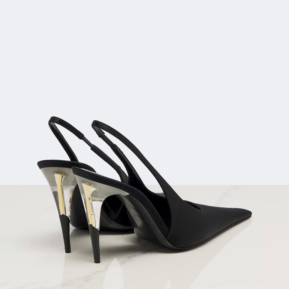 Women Satin Pointed‑Toe Stilet - đánh giá và giá Clear Strap Heel