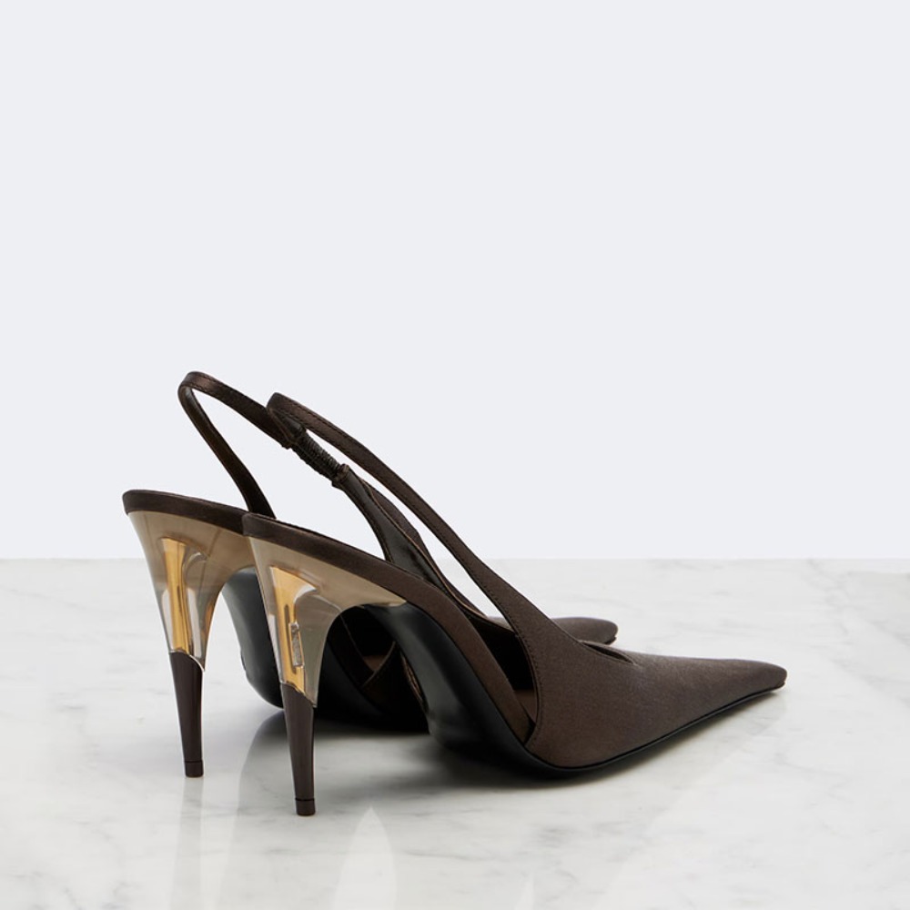 Women Satin Pointed‑Toe Stilet - đánh giá và giá Clear Strap Heel