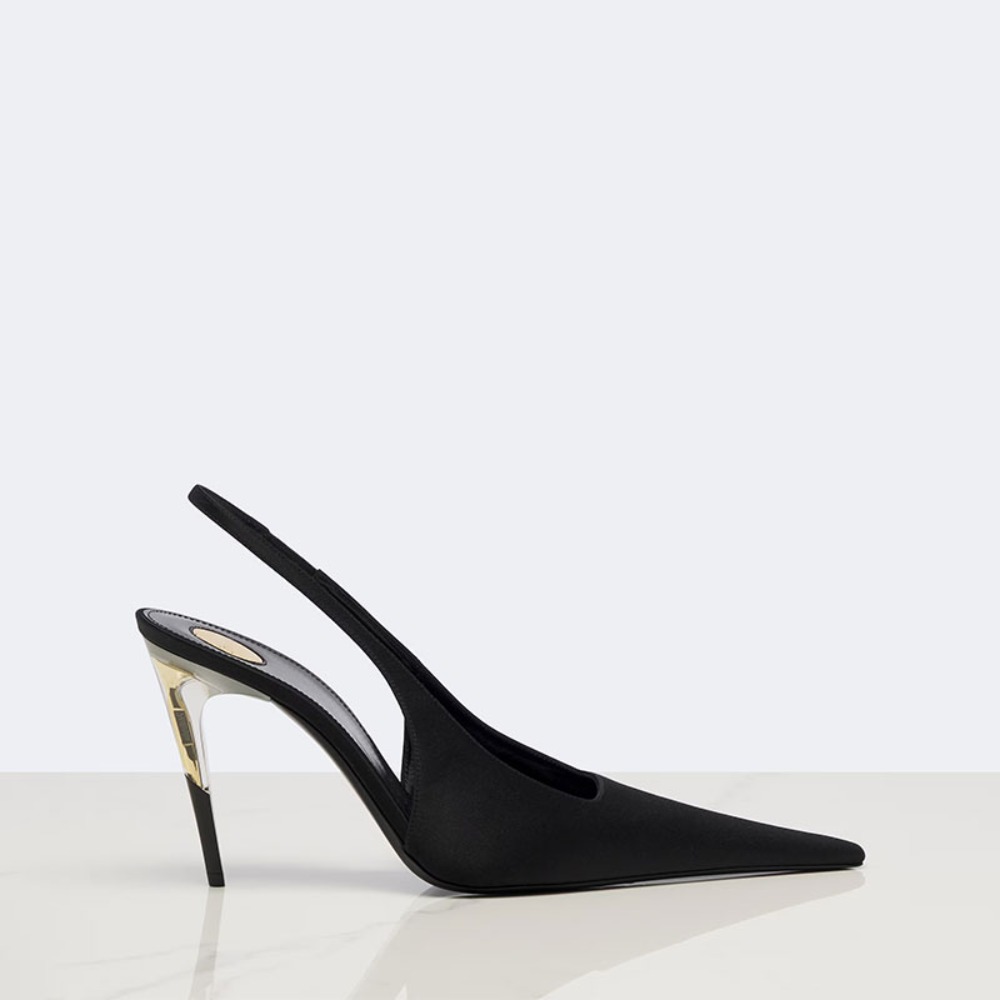 Women Satin Pointed‑Toe Stilet - đánh giá và giá Clear Strap Heel