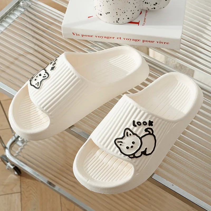 Summer Kawaii Cats Slippers Wo - đánh giá và giá Women Shoes Black