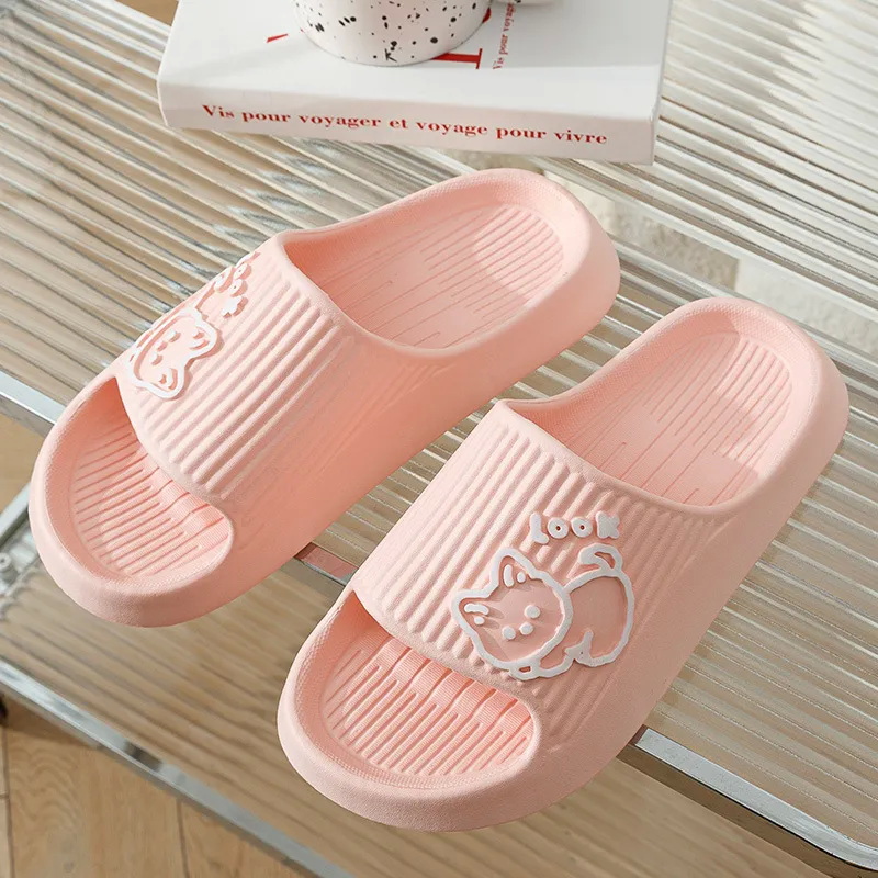 Summer Kawaii Cats Slippers Wo - đánh giá và giá Women Shoes Black