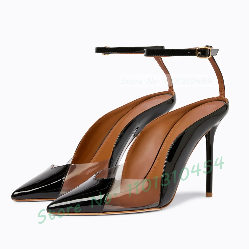 Black Pointy Clear Pvc Sandals - đánh giá và giá Clear Strap Heel