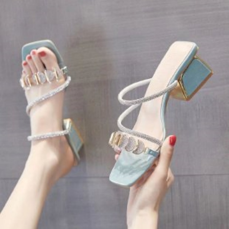 Women Summer Rhinestone Clear  - đánh giá và giá Clear Strap Heel